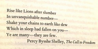 Percy Bysshe Shelley - Shake your chains to earth like dew, you are many they are few